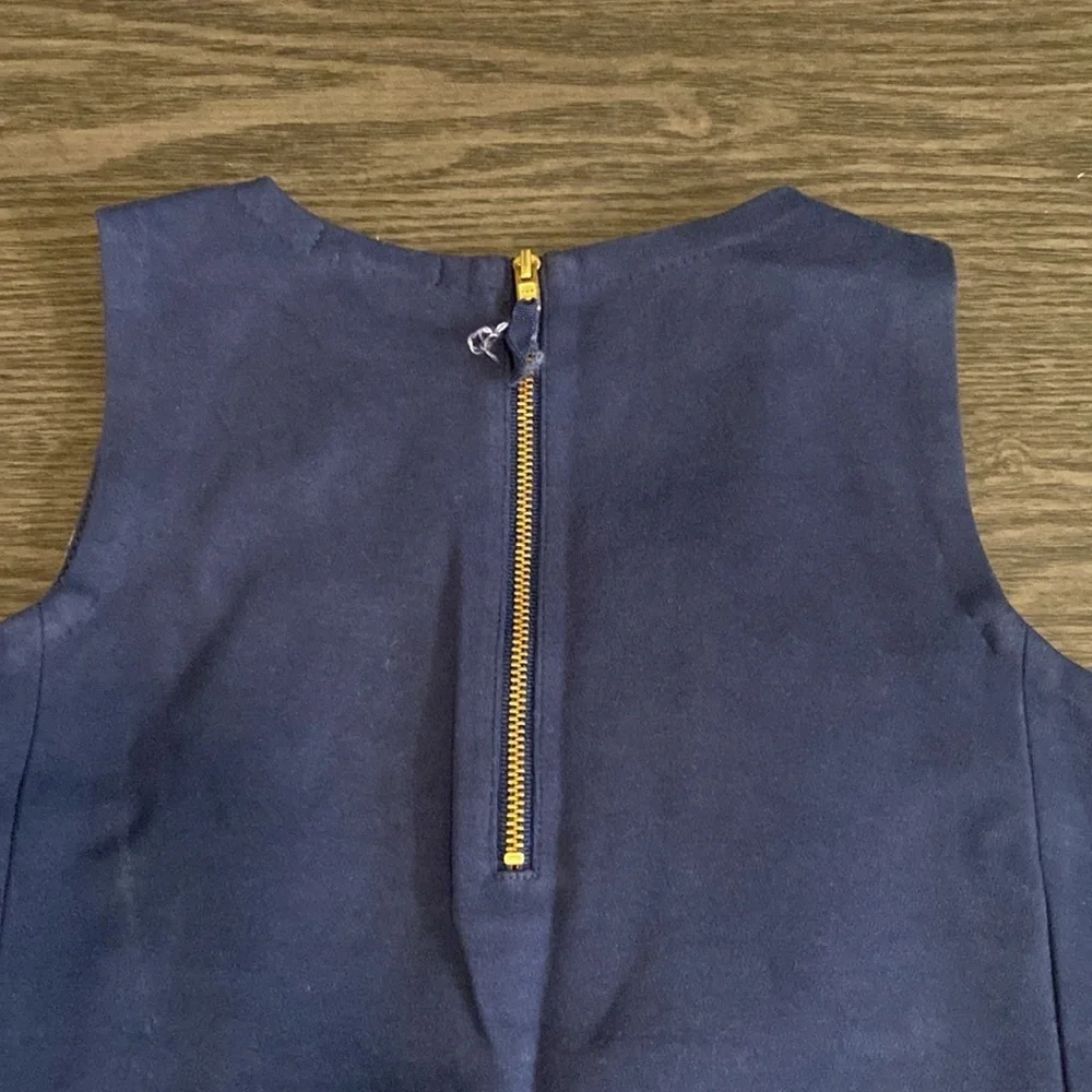 Crewcuts Sleeveless Sheath Dress. Size 7. Adorable Silver Dot Print. Navy.